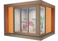 The Corner - aluminium outer framework along two sides